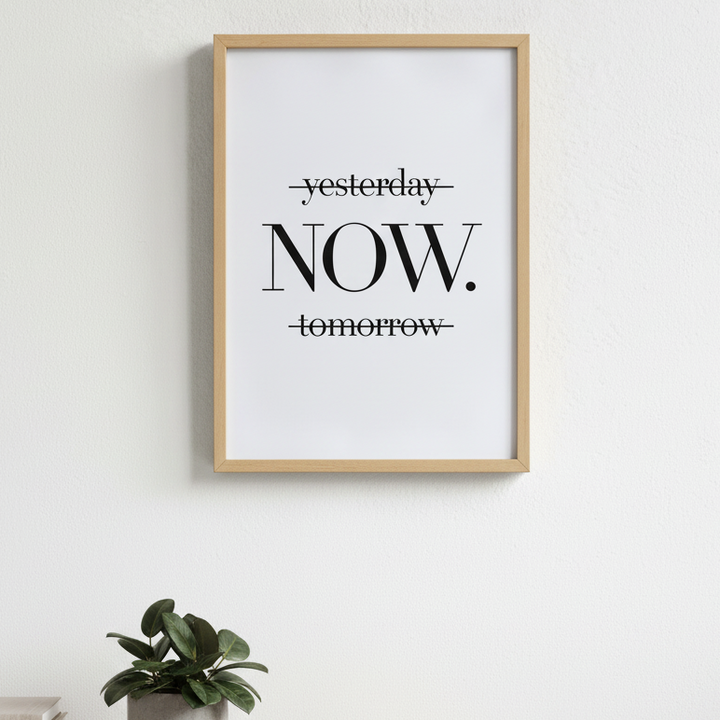 Minimalist NOW Typography Canvas