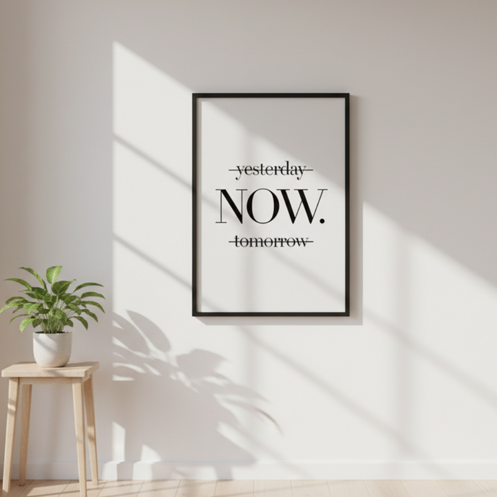 Minimalist NOW Typography Canvas