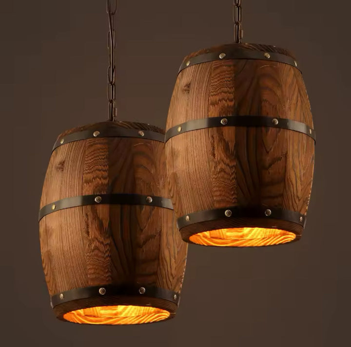 Rustic Barrel Pendant Light