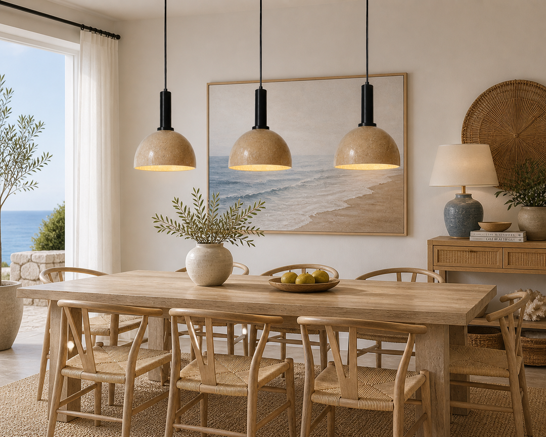 Travertine Dome Pendant Light