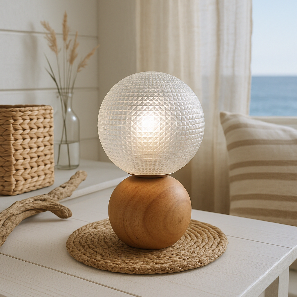 Wooden Globe Table Lamp