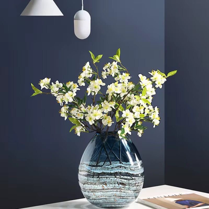 Blue Gradient Glass Vase Set of 2