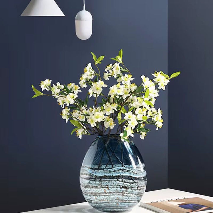 Blue Gradient Glass Vase Set of 2