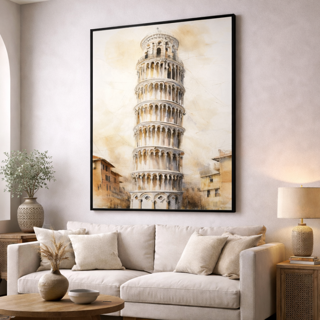 Leaning Tower of Pisa Canvas