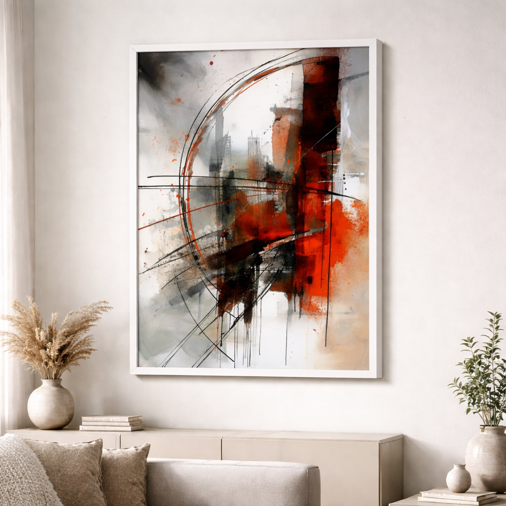 Abstract Red Motion Canvas Art