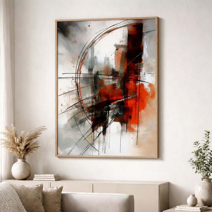 Abstract Red Motion Canvas Art
