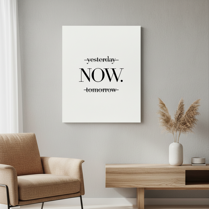 Minimalist NOW Typography Canvas