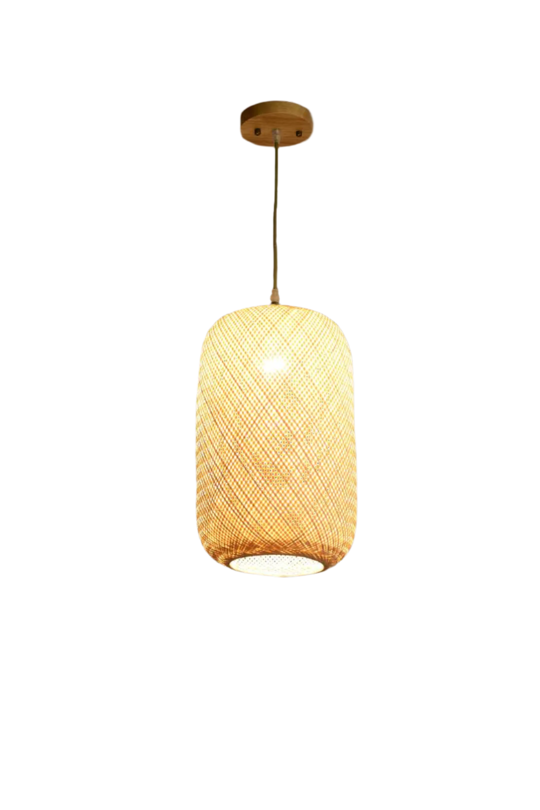 Triple Pendant Light with Woven Bamboo Shades