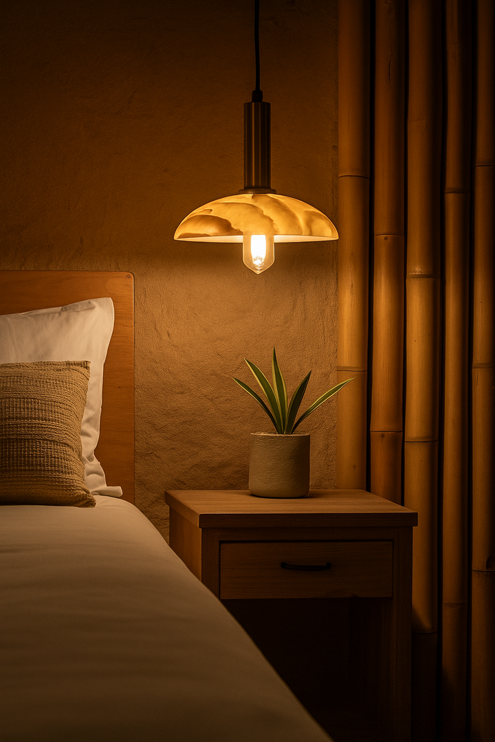 Amber Dome Glass Pendant Lights