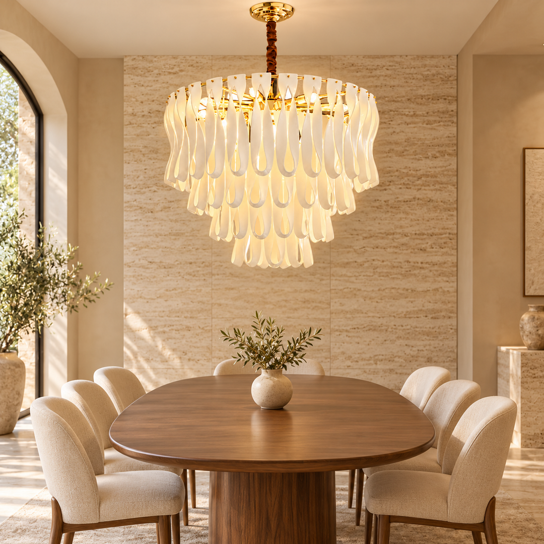 Ceramic Teardrop Cascade Chandelier