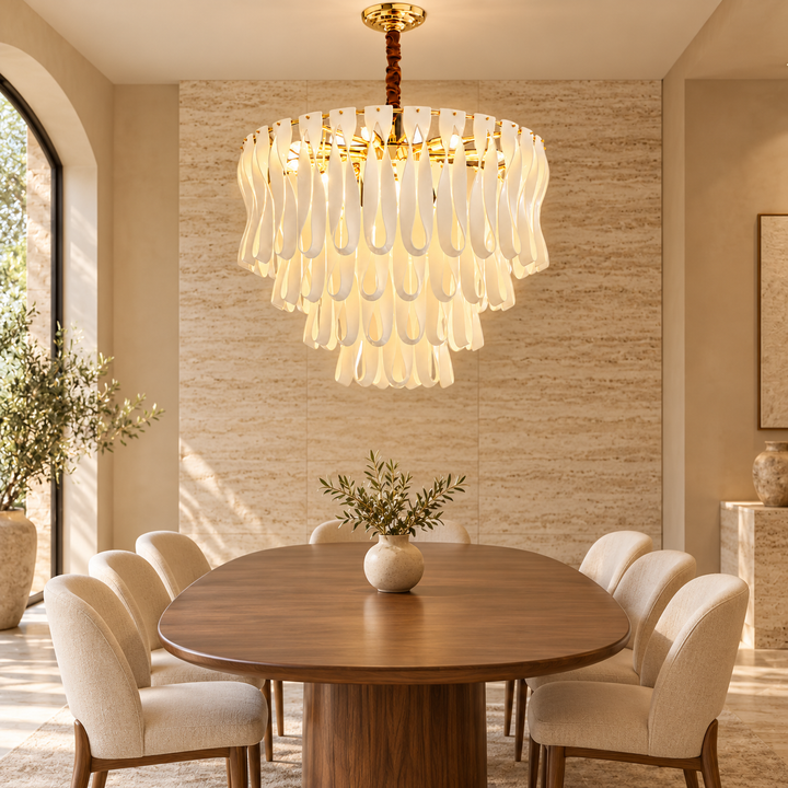 Ceramic Teardrop Cascade Chandelier