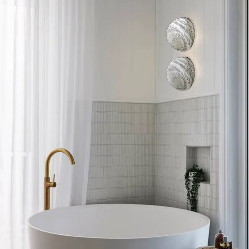 Minimal Spanish Alabaster Wall Sconce