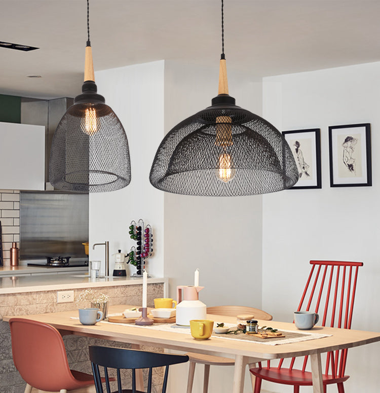 Industrial Pendant Lights with Wire Mesh Shades (Multiple Styles)