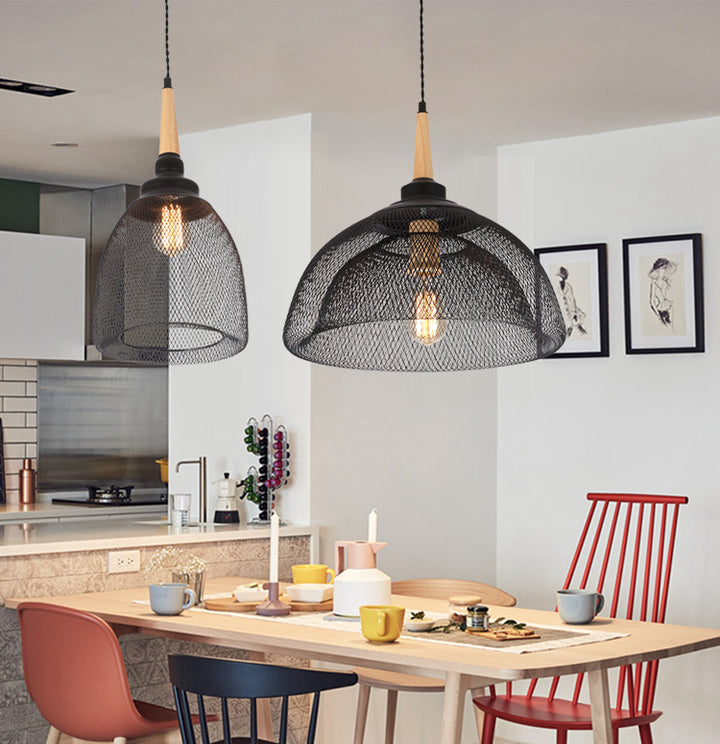 Industrial Pendant Lights with Wire Mesh Shades (Multiple Styles)