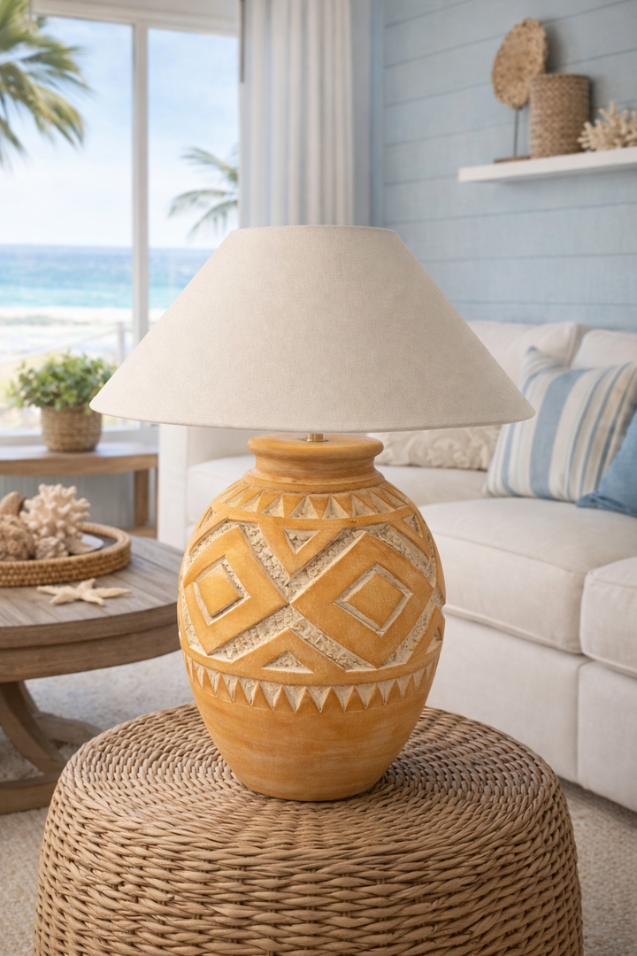 Boho Terracotta Table Lamp