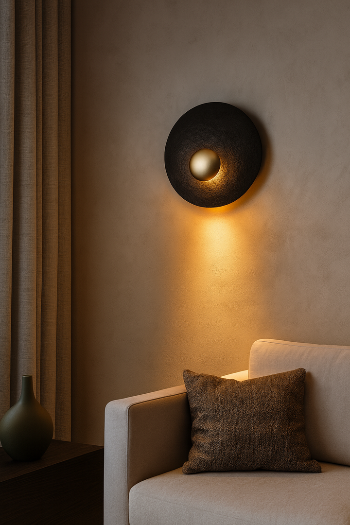 Modern Eclipse Wall Light - Artistic Textured Finish