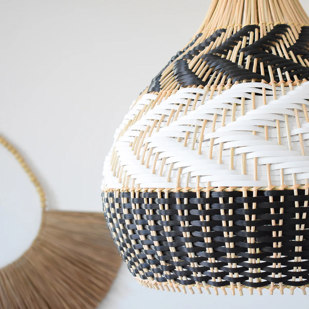 Rustic Woven Bamboo Pendant Light