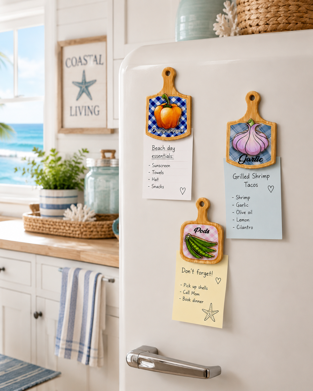 Wooden Mini Cutting Board Fridge Magnet set of 3