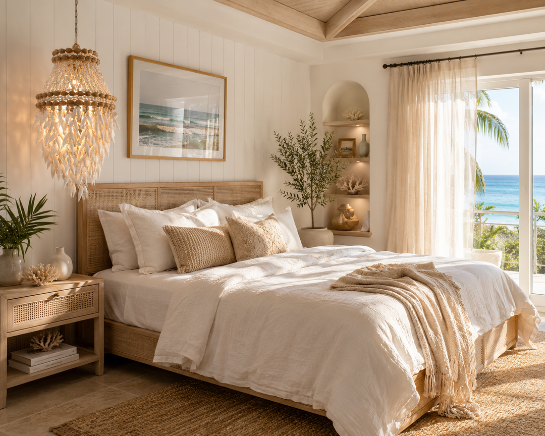 Coastal Capiz Shell Pendant Chandelier