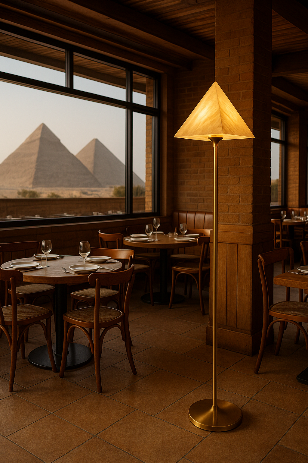 Modern Pyramid Shade Floor Lamp