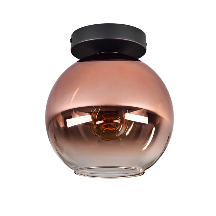 Modern Rose Gold Glass Globe Ceiling Light