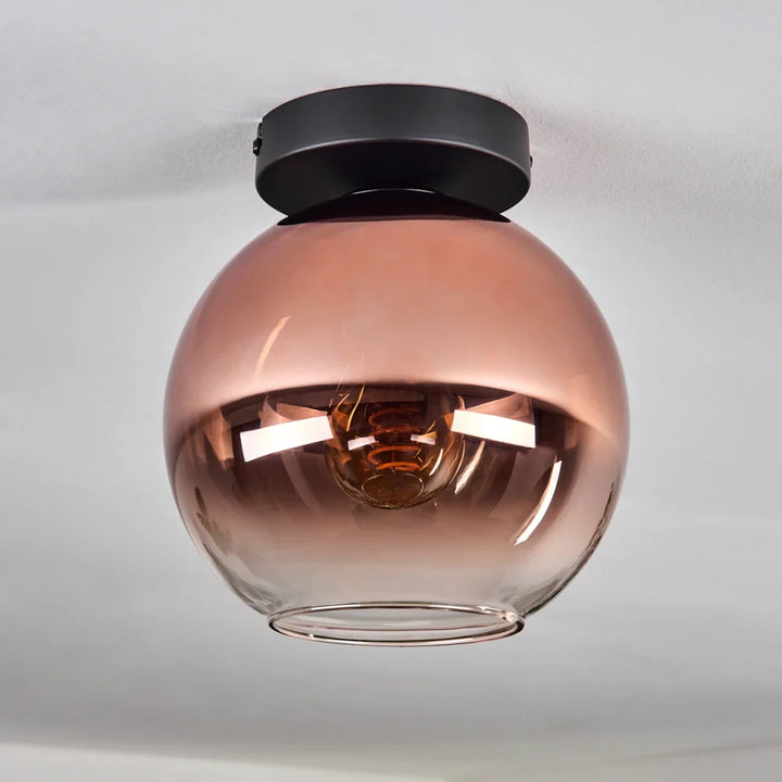 Modern Rose Gold Glass Globe Ceiling Light