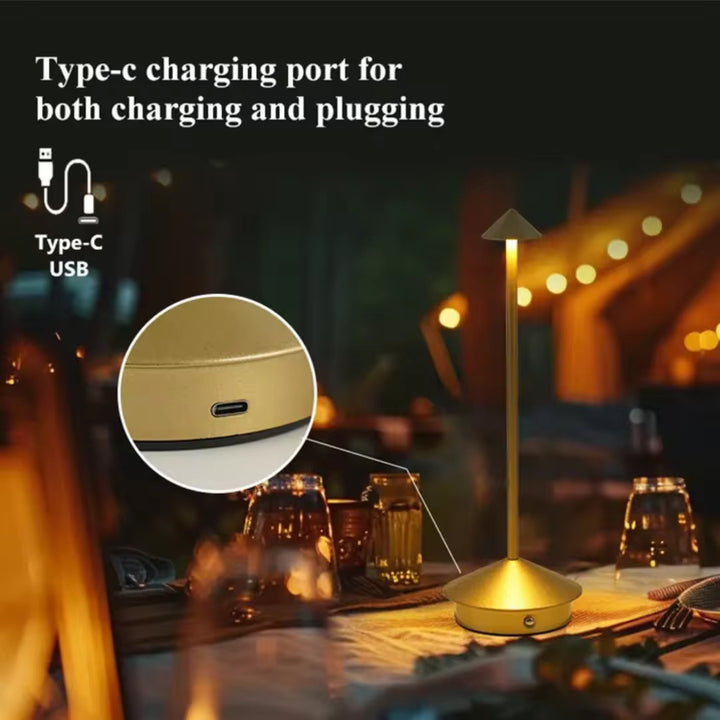 Modern Metallic Rechargeable Table Lamp