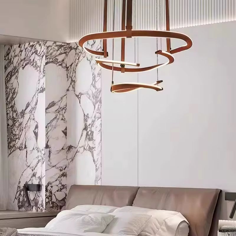Modern LED Spiral Ring Chandelier