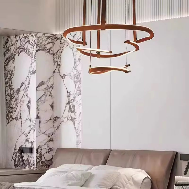 Modern LED Spiral Ring Chandelier