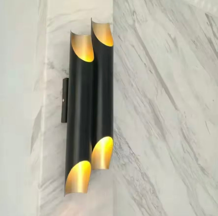 Modern Wall Sconce with Gold Accents