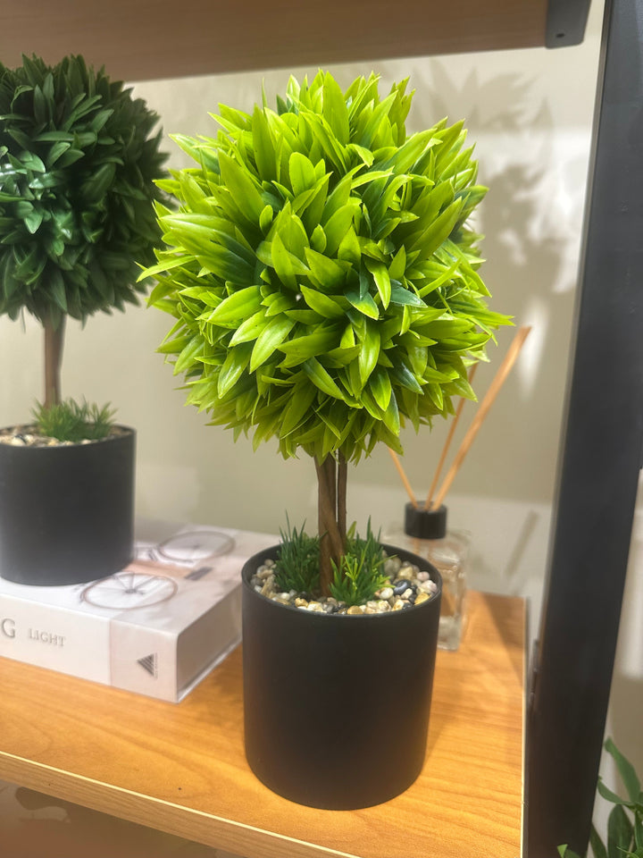 Artificial Topiary Ball Plant in Black Pot in 3 models