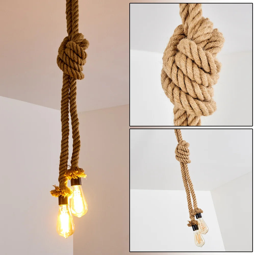 Rustic Rope Knot Pendant Light