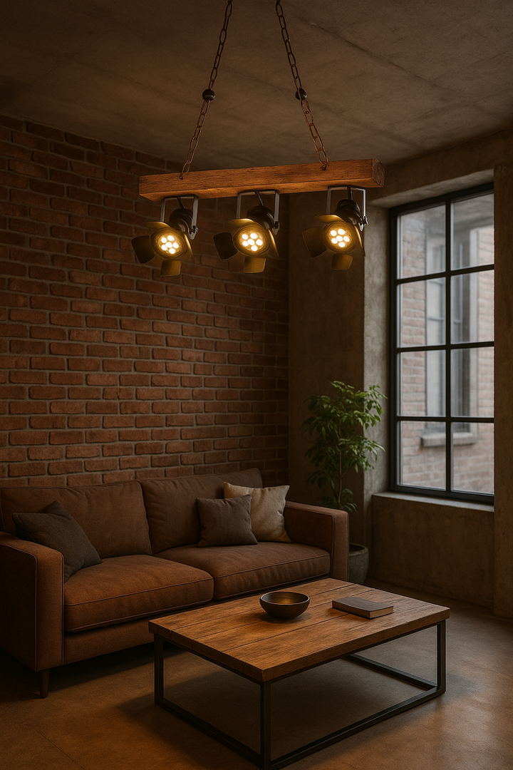 Rustic Stage Spotlight Pendant Light