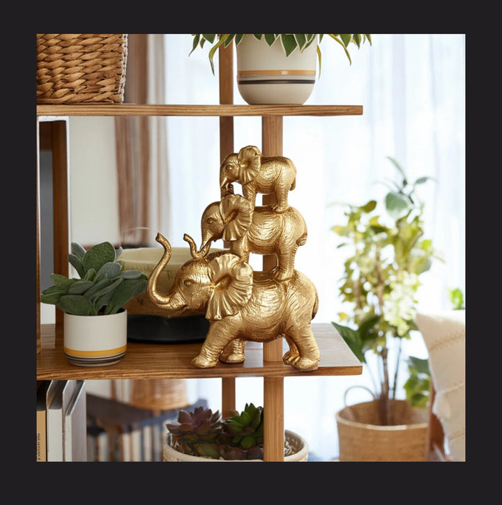 Stacked Elephant Decorative Figurine