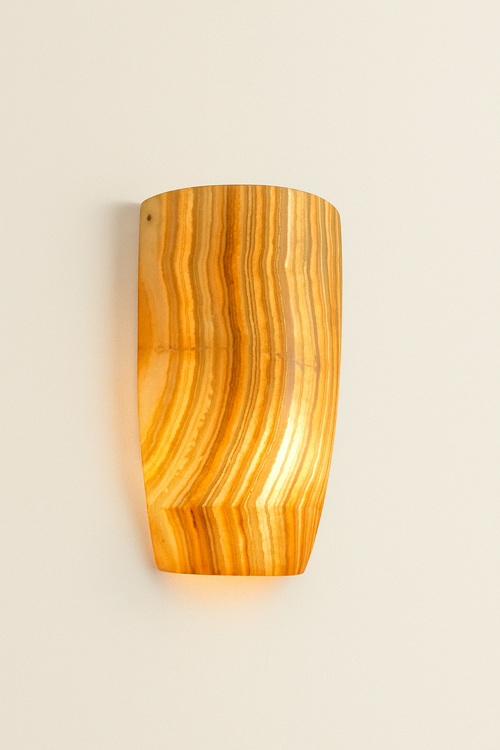 Amber Alabaster Marble Wall Sconce