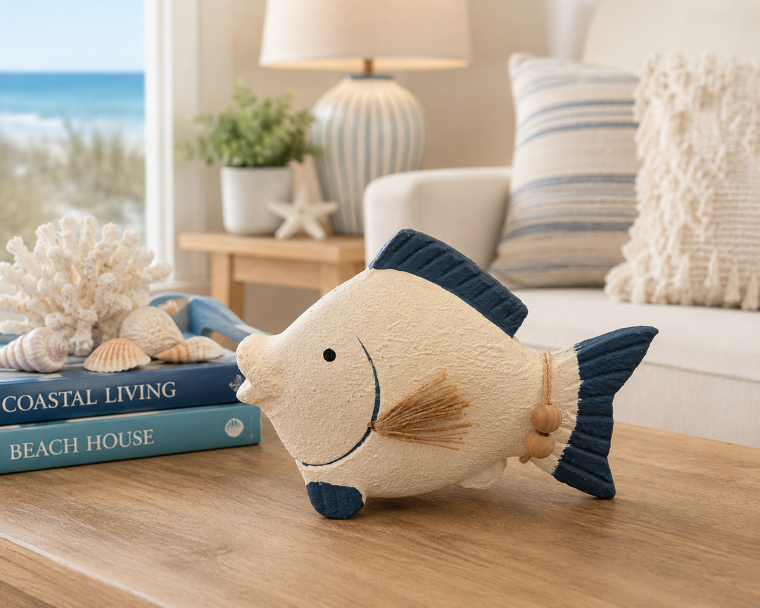Coastal White Fish Figurine