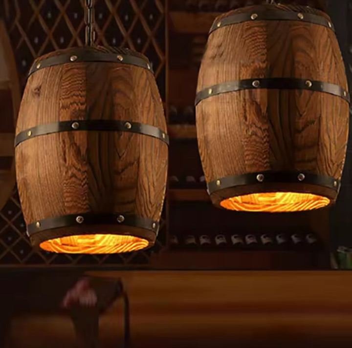 Rustic Barrel Pendant Light