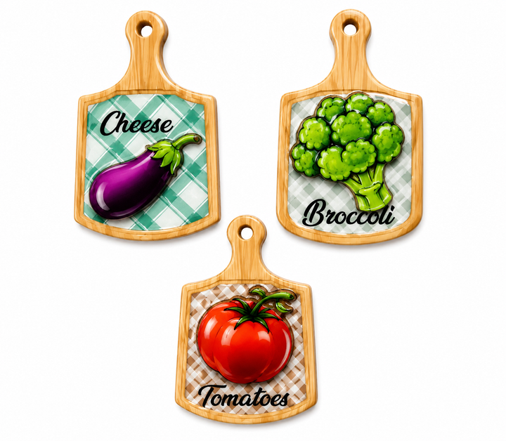 Wooden Mini Cutting Board Fridge Magnet set of 3