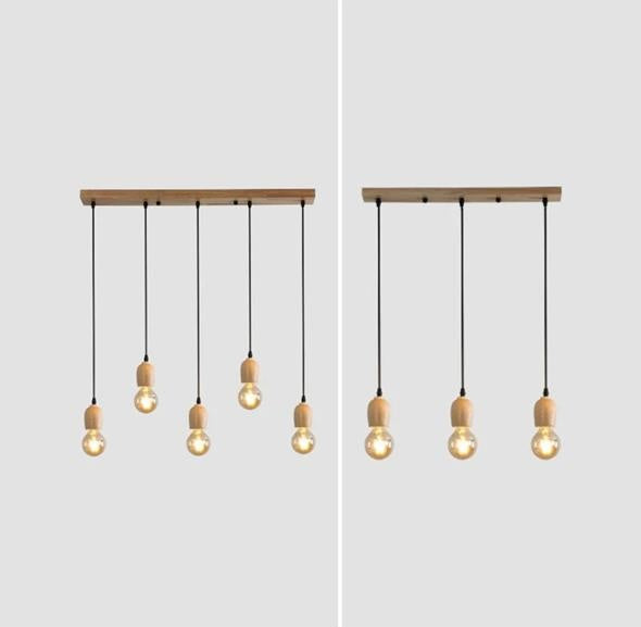 Modern Minimalist Pendant Light with Wooden Accents