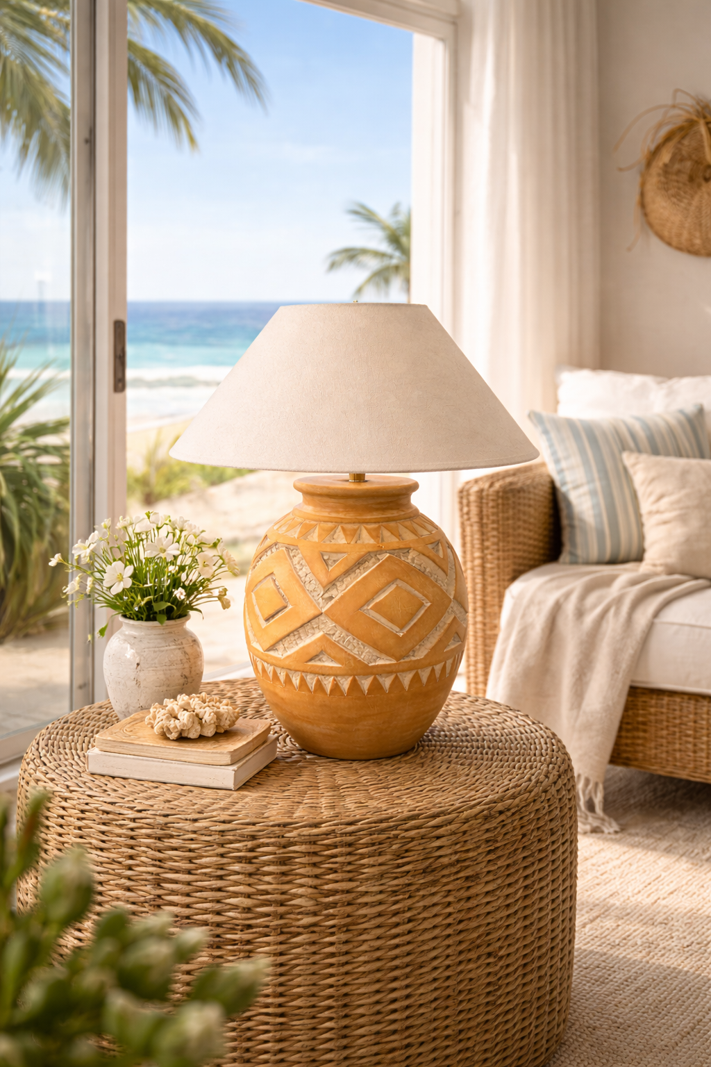 Boho Terracotta Table Lamp