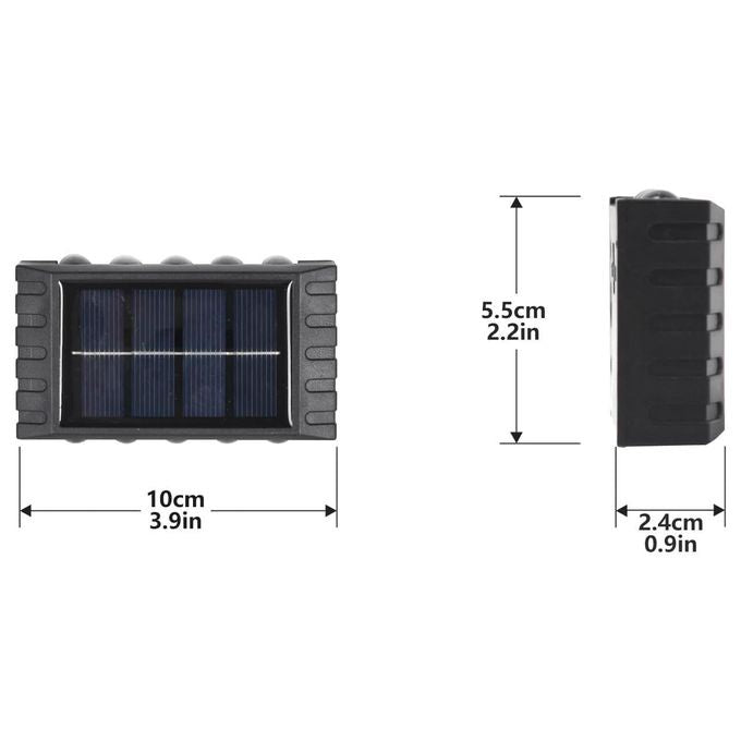 Solar Fence Lights – Up-and-Down Glow set of 2