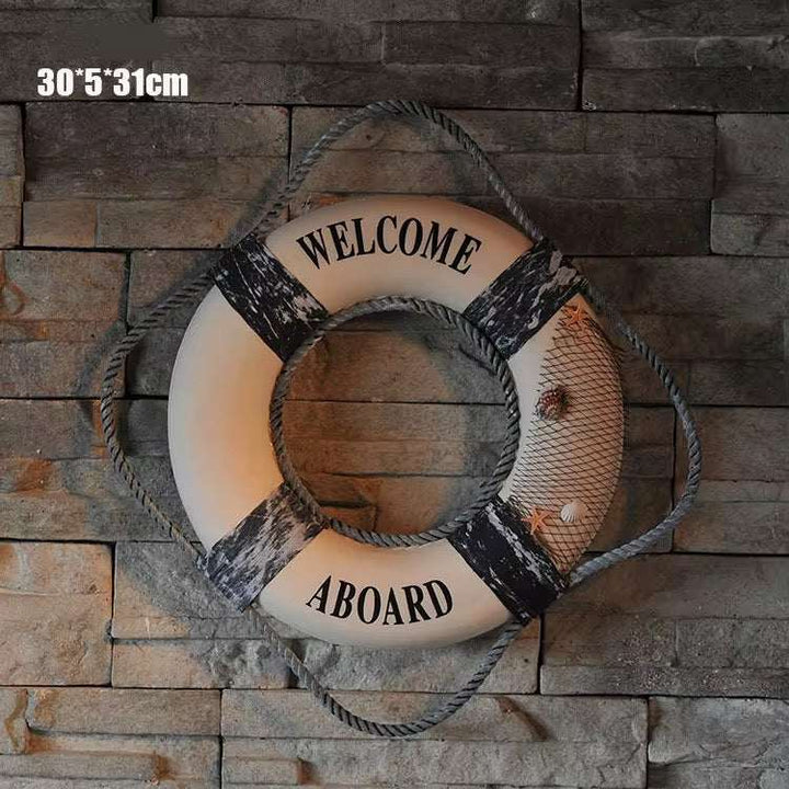 Life Ring Decor Navy Blue