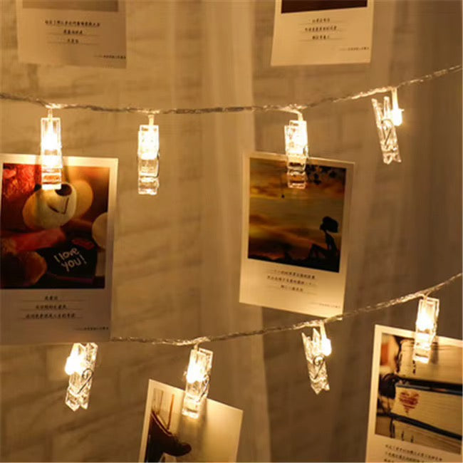 Warm White Photo Clip String Lights