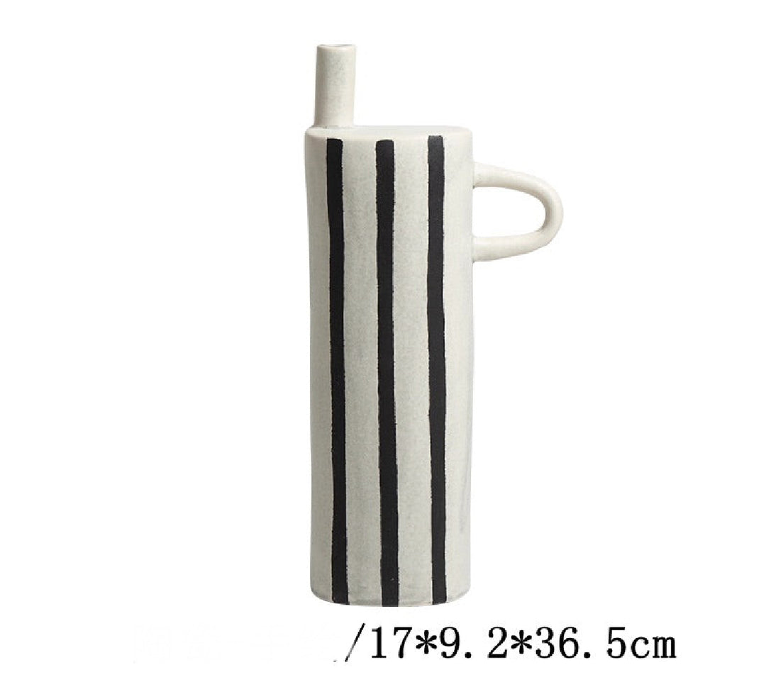 Modern Monochrome Abstract Vase Set of 3