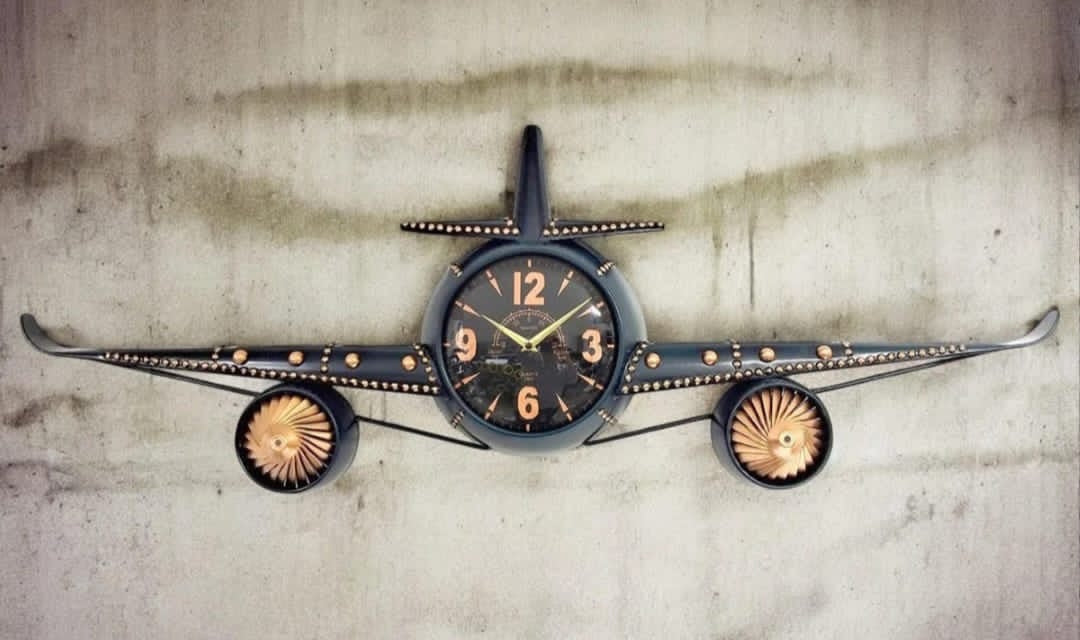 Industrial Gauge-Style Round Wall Clock
