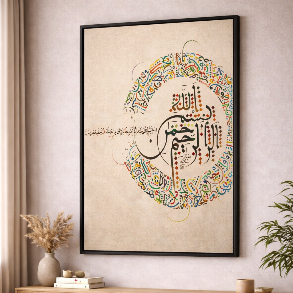Bismillah Calligraphy Canvas Art
