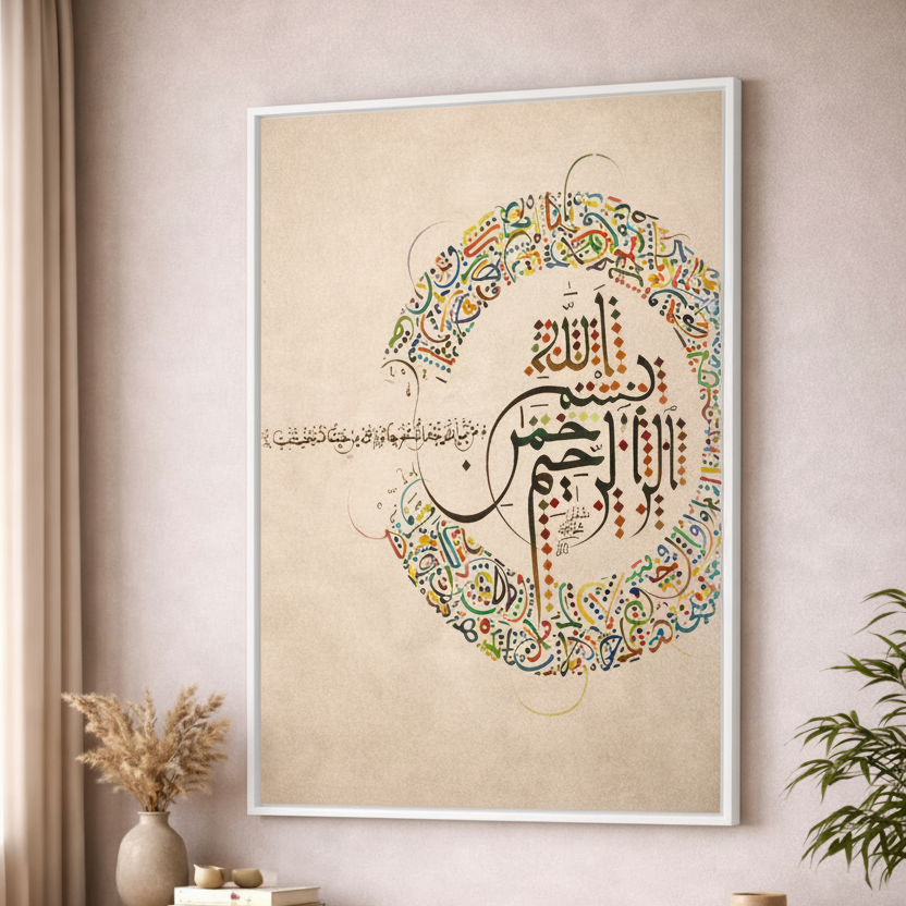 Bismillah Calligraphy Canvas Art