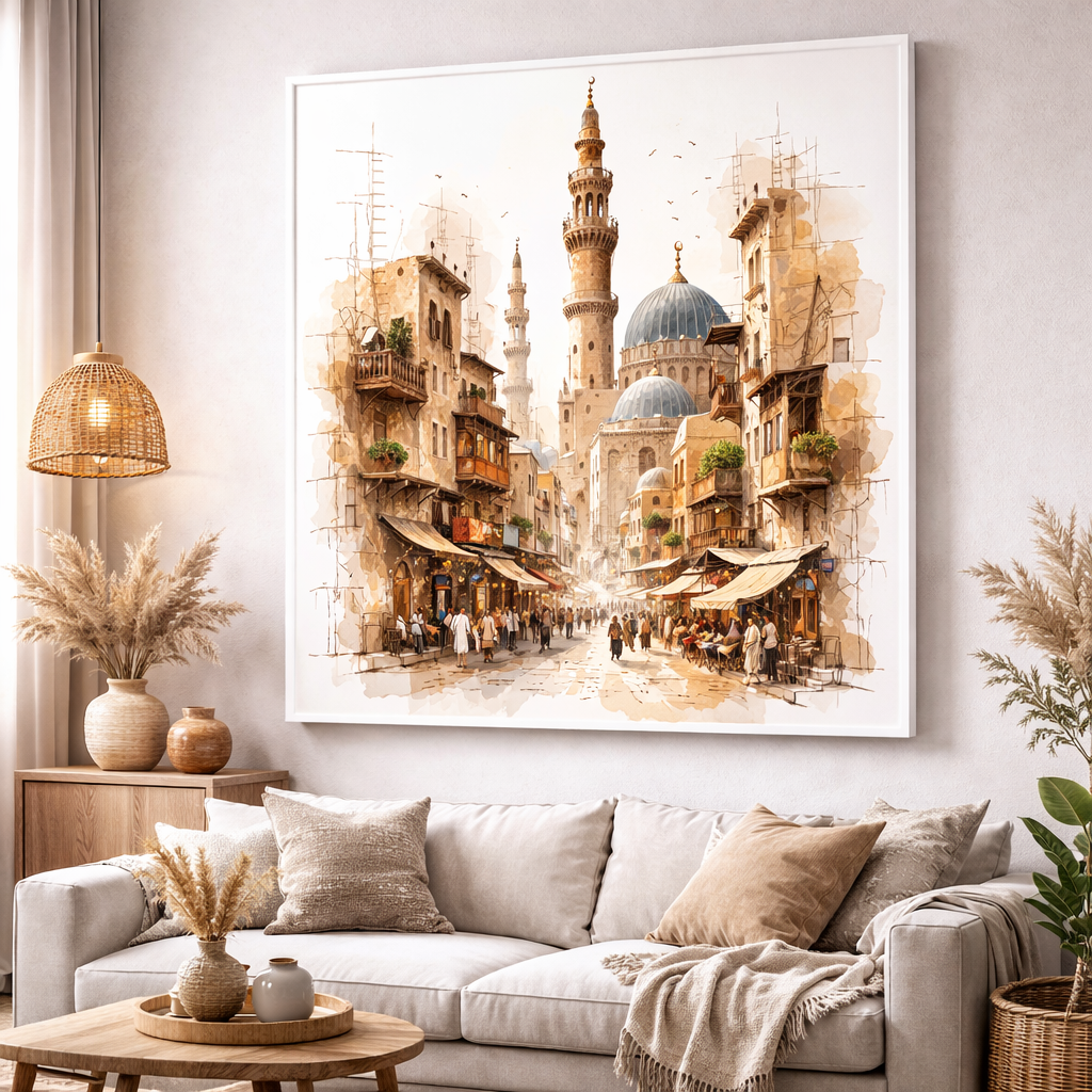 Historic Islamic Street Canvas