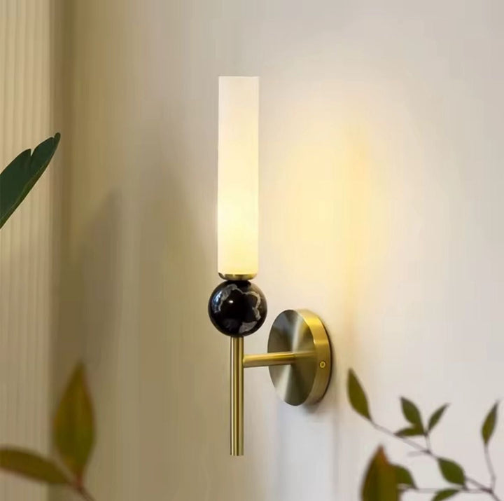 Modern Wall Sconce with Black and Gold Accents