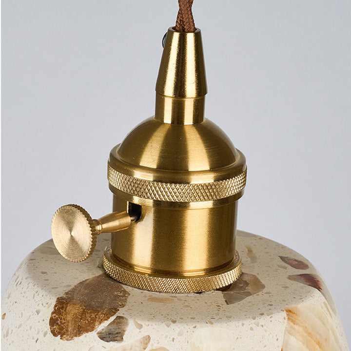 Brass Terrazzo Cone Pendant Light